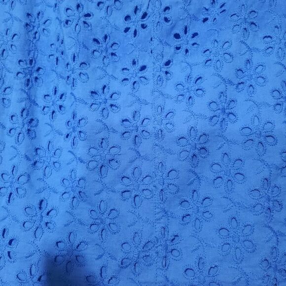 G.H. Bass & Co. Skirt Ladies 16 Blue Cotton Lace Overlay - Picture 3 of 6